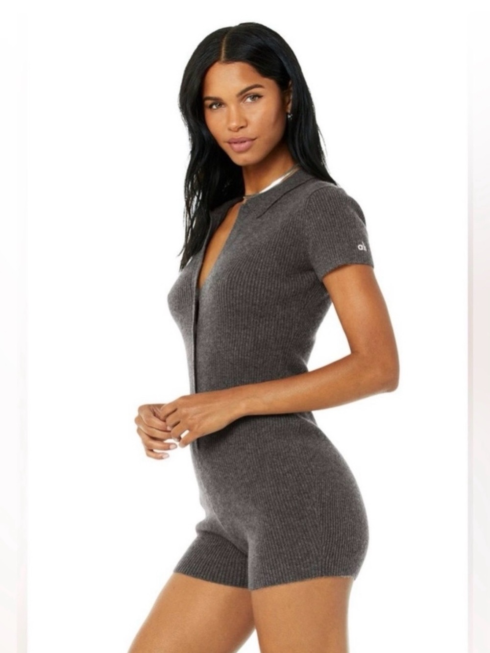 ALO Yoga Cashmere Ribbed Staycation Playsuit